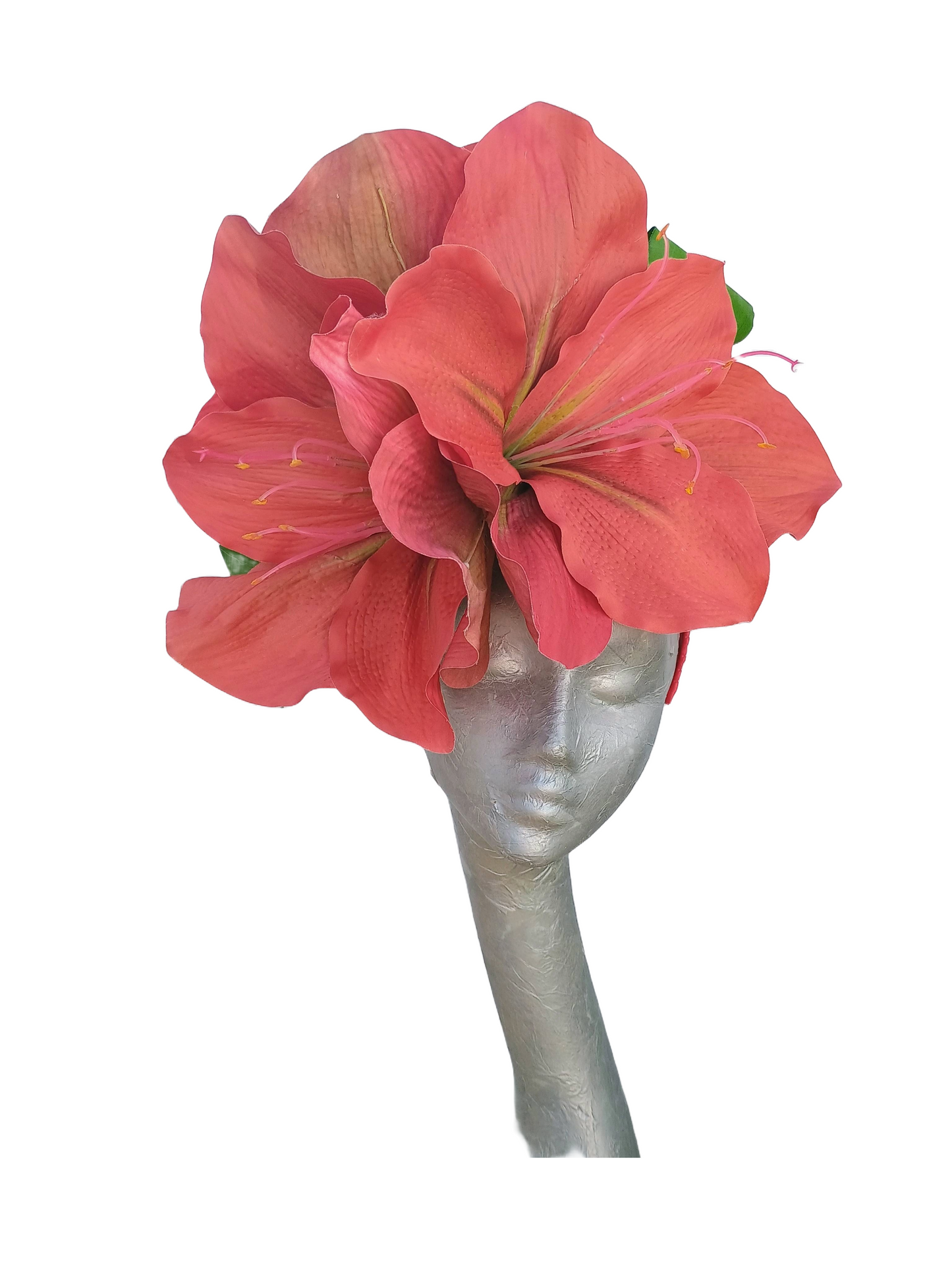 Amaryllis - Giant red Amaryllis headpiece