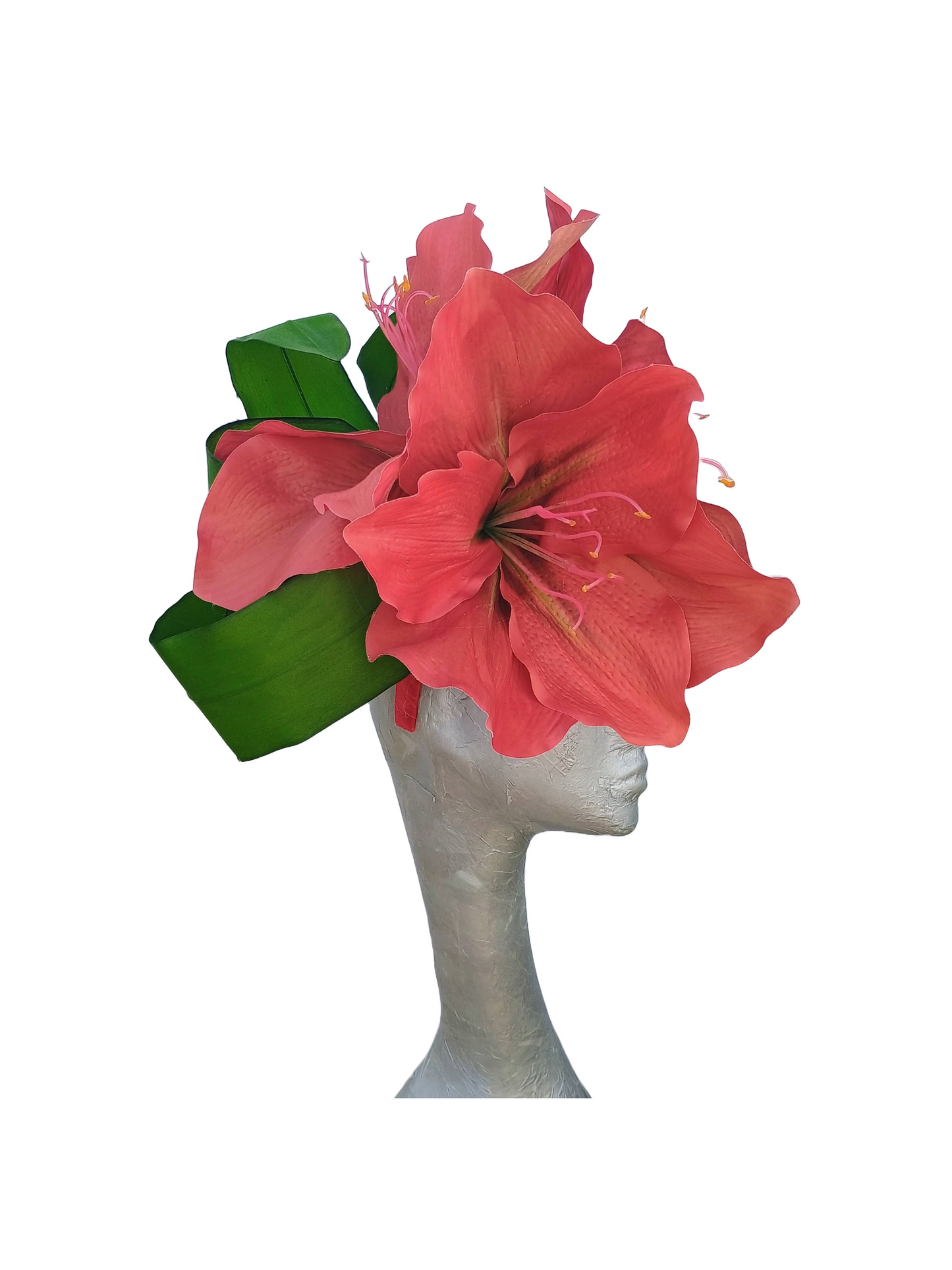 Amaryllis - Giant red Amaryllis headpiece