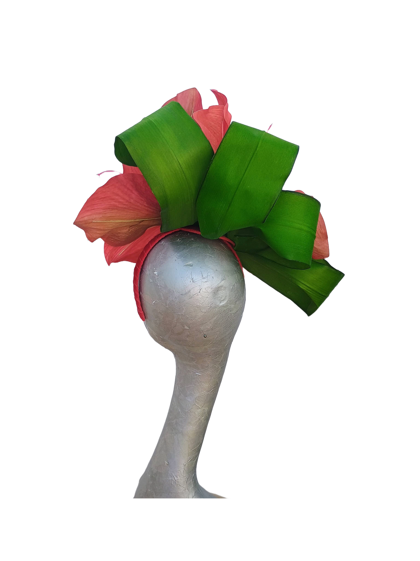Amaryllis - Giant red Amaryllis headpiece