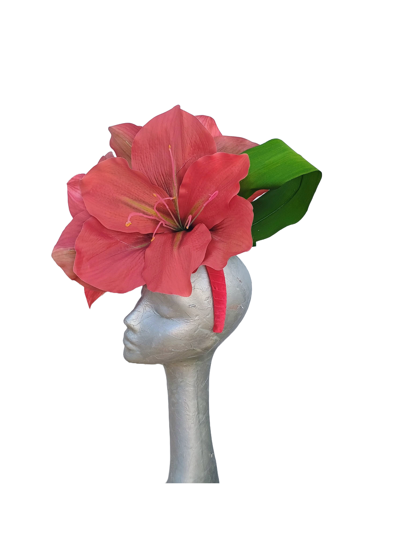 Amaryllis - Giant red Amaryllis headpiece