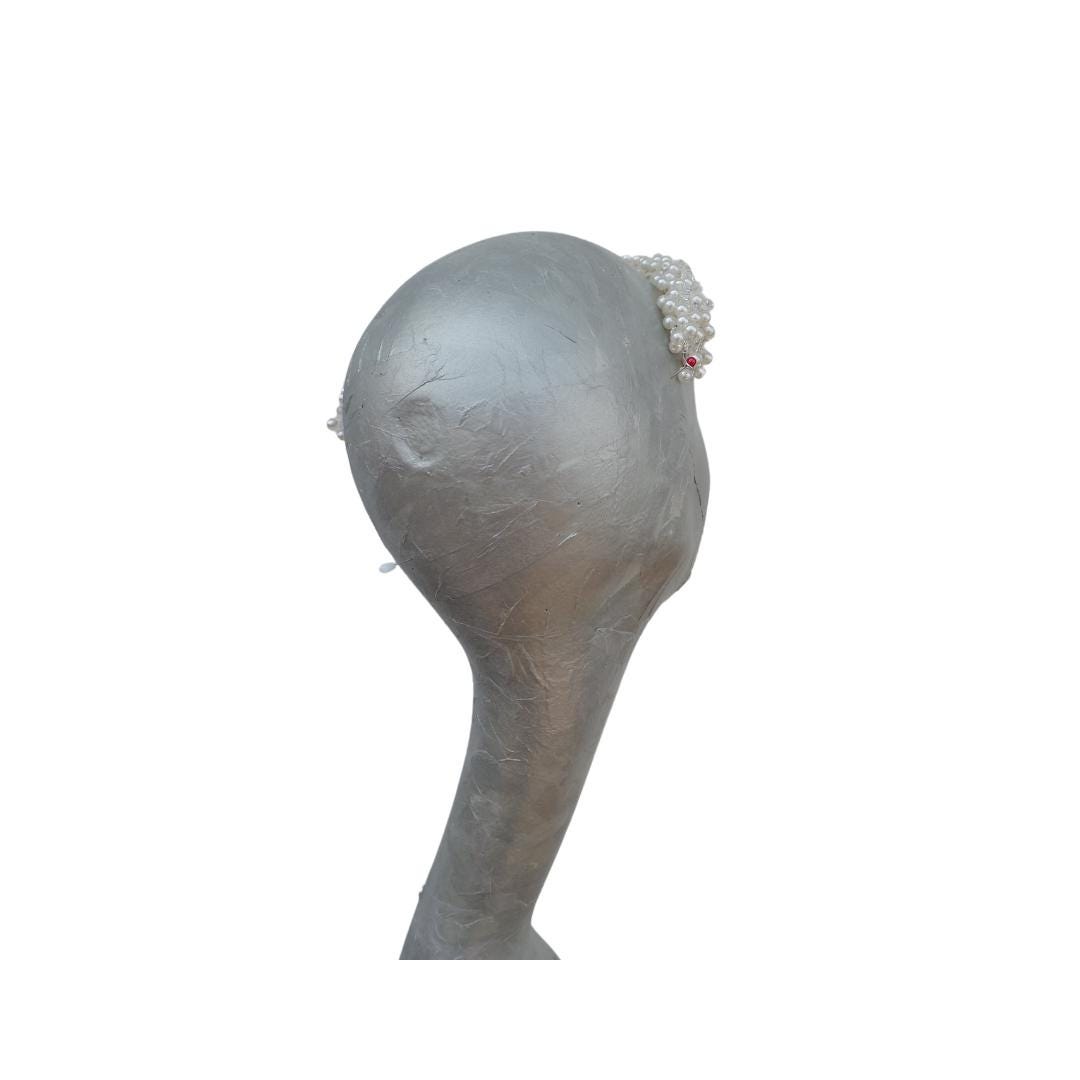 Portia - Pearl Bridal Headdress Ivory