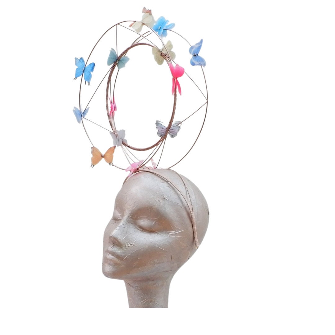 Papilionem- Rose Gold Wire & Butterfly  Fascinator
