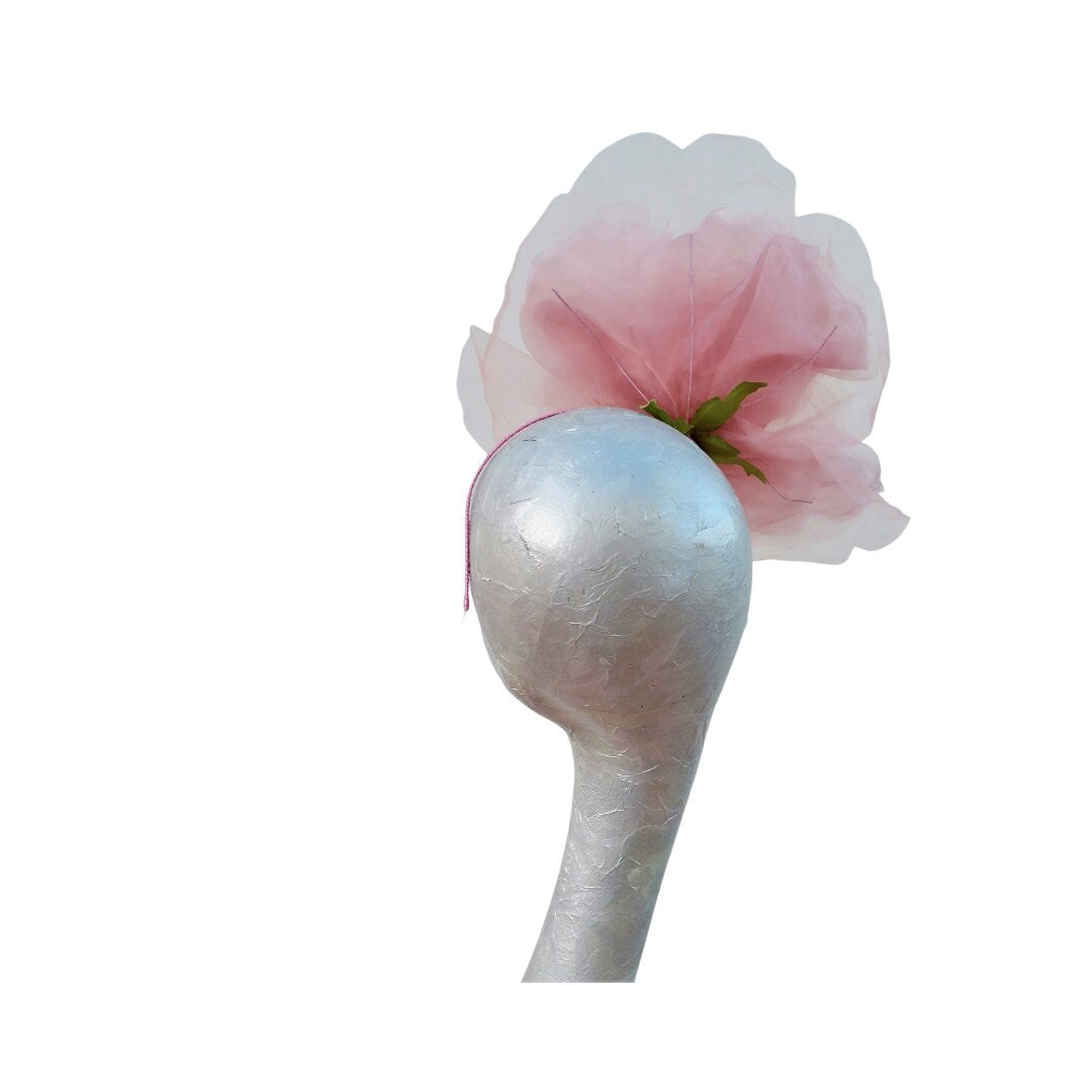 Ava--- DuskyPink silk 12" Rose fascinator