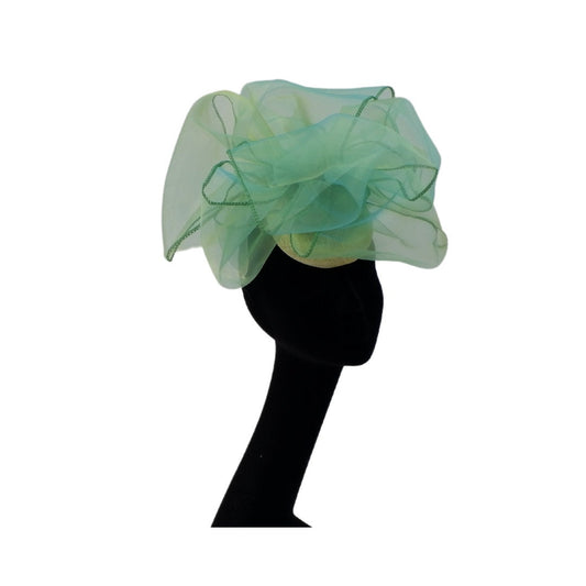 Green & Gold Organza Fascinator