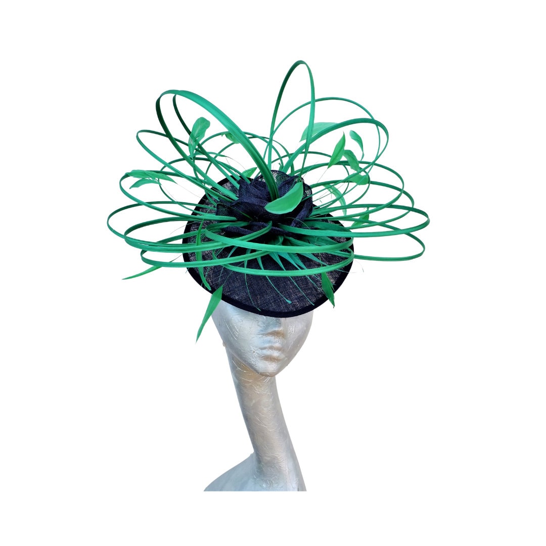 Ascot 2019 Hat in Navy & Emerald Green