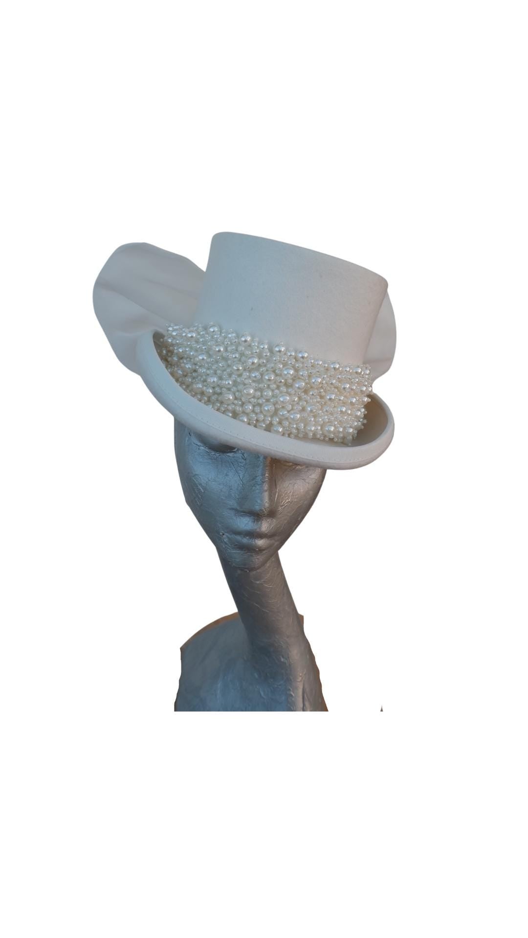 Holly - Ivory Bridal Felt Top Hat