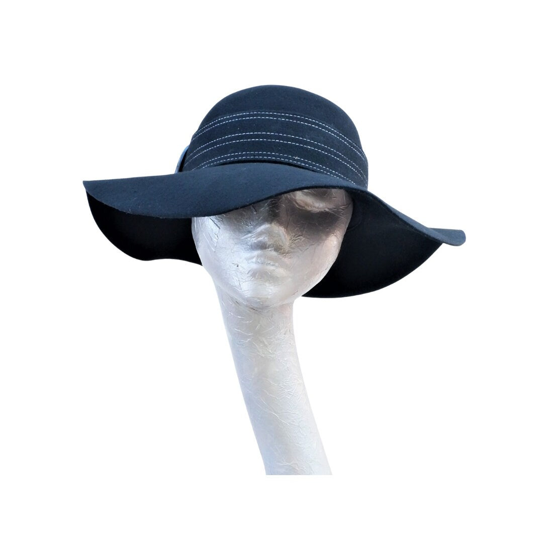 Milly - Black Floppy Felt Hat