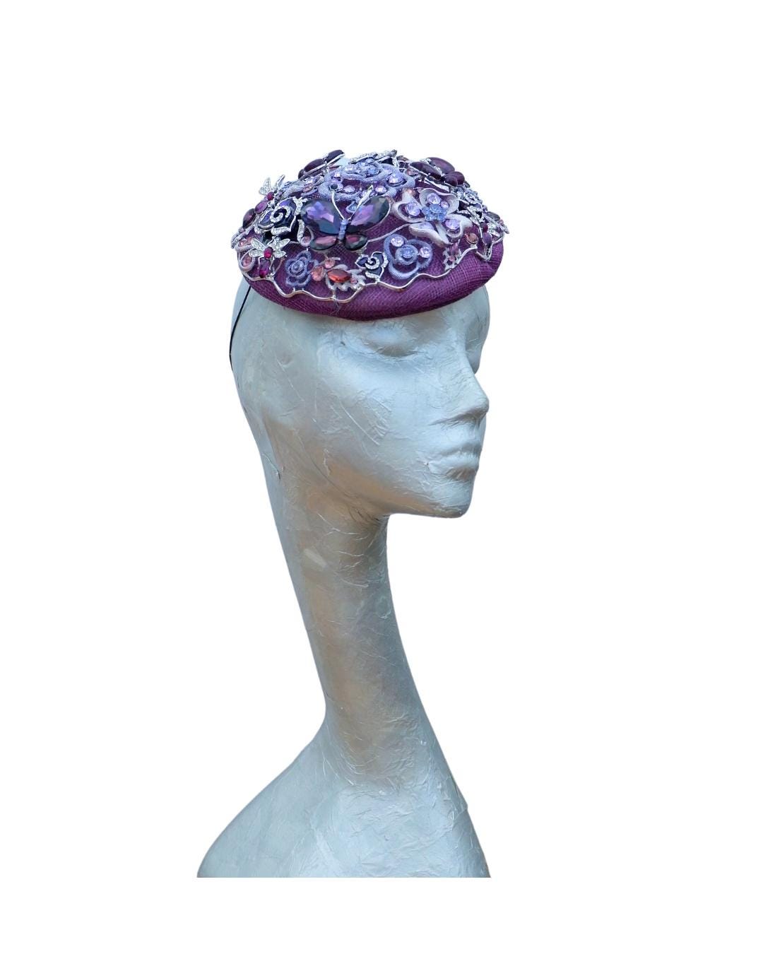 Ashbourne - Plum Beaded Button base hat