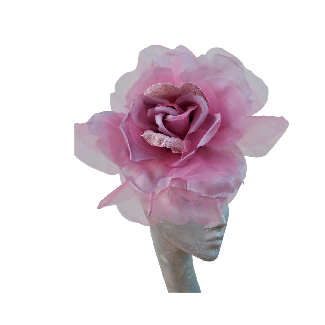 Ava-- Heather Mix silk organza 12 inch flower  fascinator