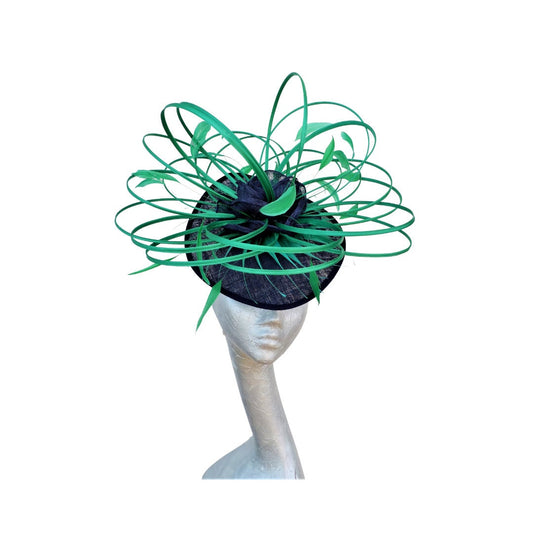 Ascot 2019 Hat in Navy & Emerald Green