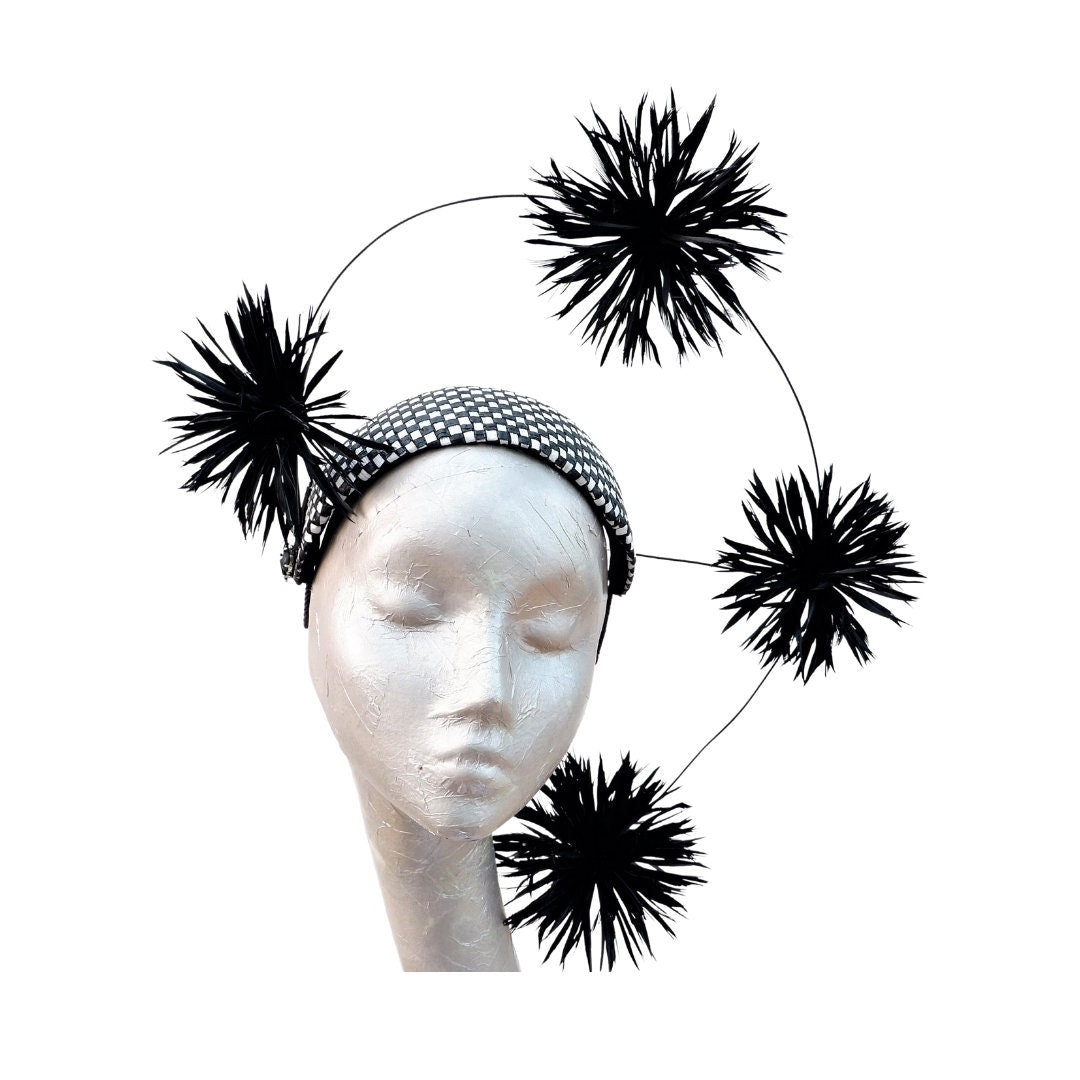 Coco - Black & White Fascinator/headpiece