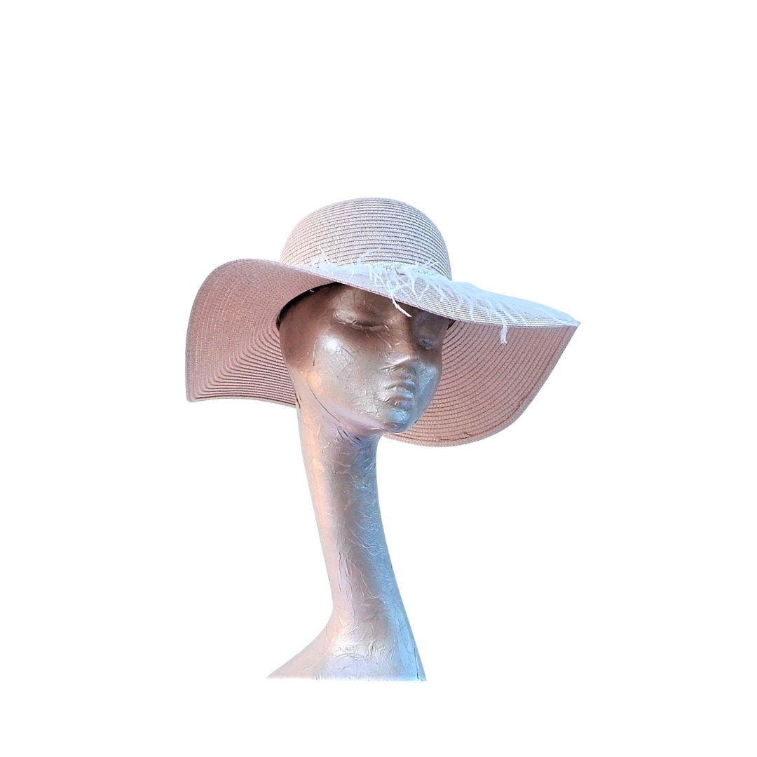 Nude Pink Straw Summer hat by Hats2go