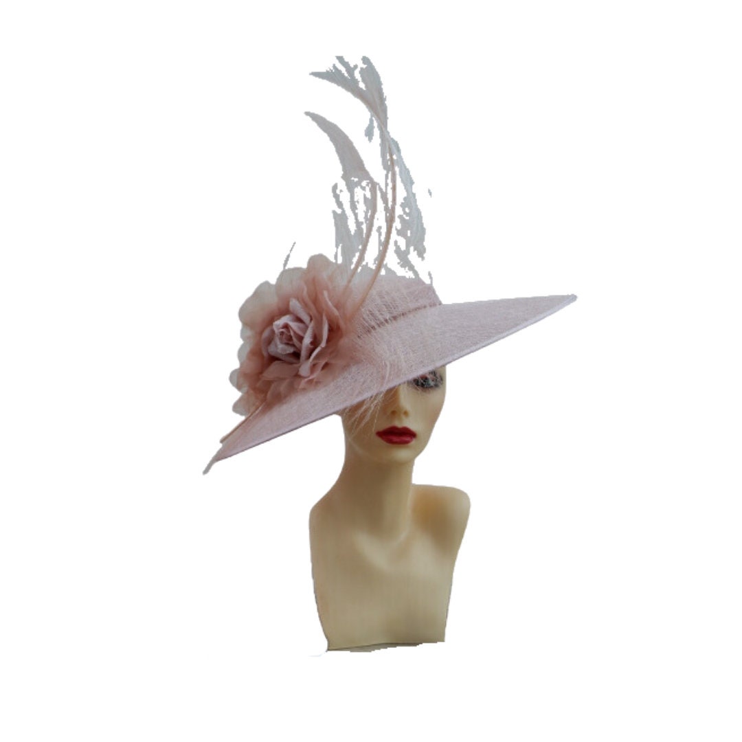 Medium detailed Nude Sinamay fascinator/ Hat
