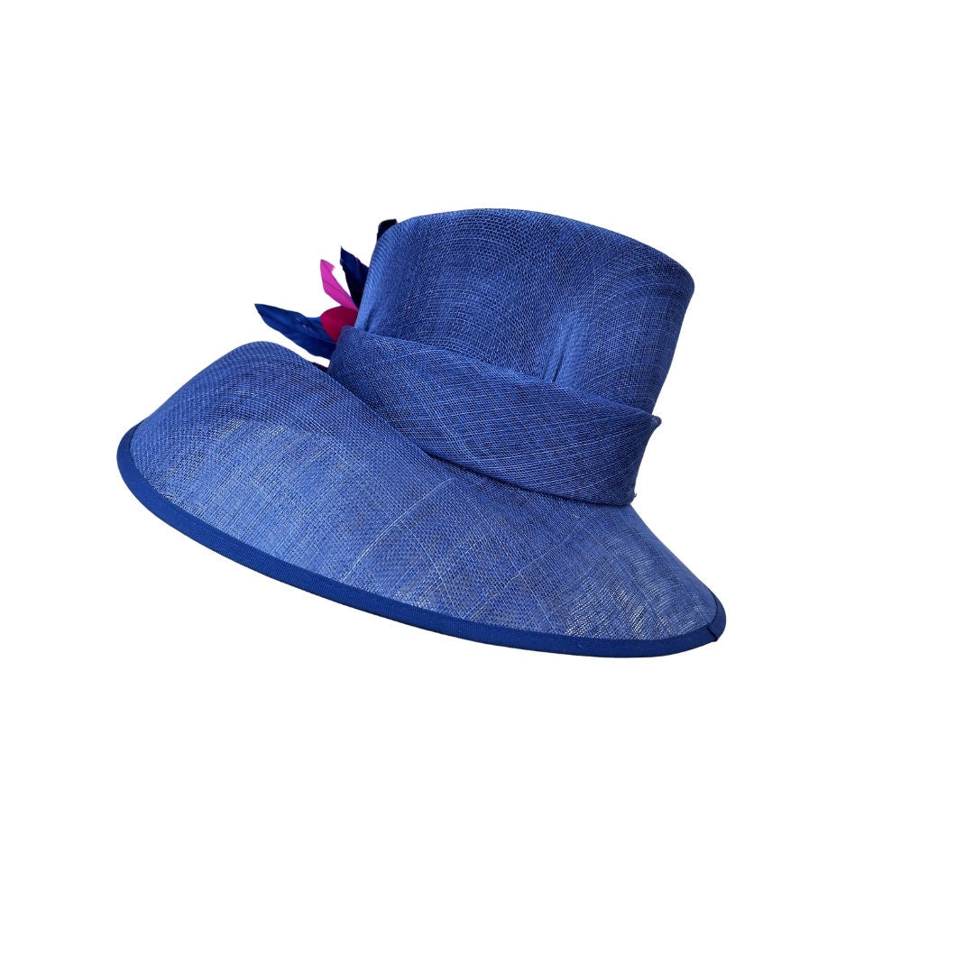 Sherry- Sapphire blue & Cerise pink hat