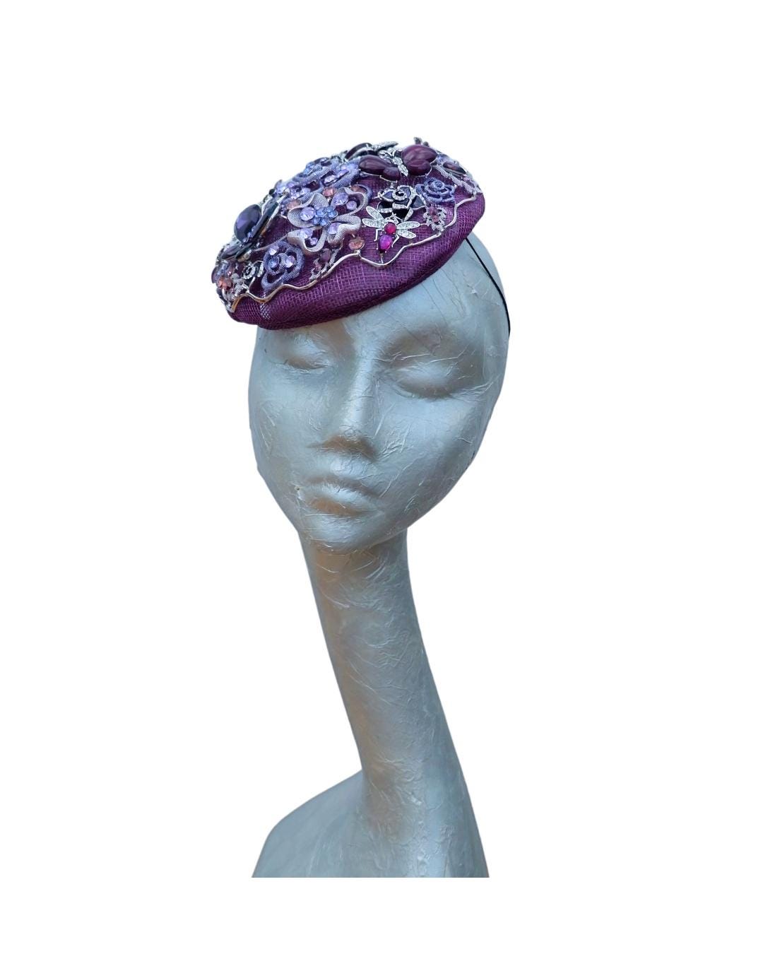 Ashbourne - Plum Beaded Button base hat