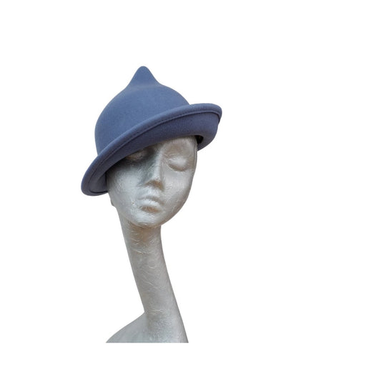 Luna - Blue Wool Felt Witches Hat