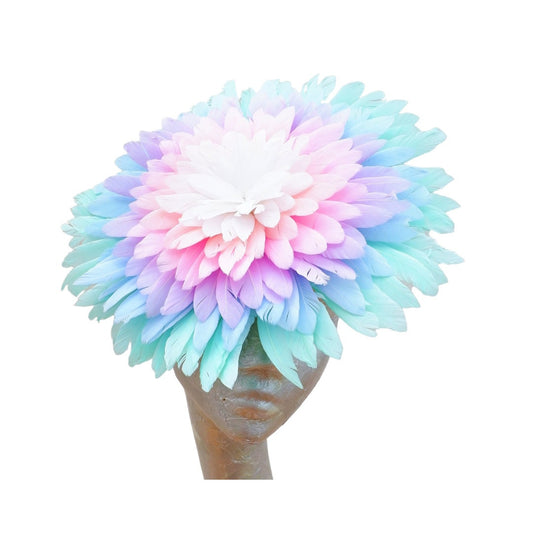 Florence -- Pastel Rainbow feather hatinator