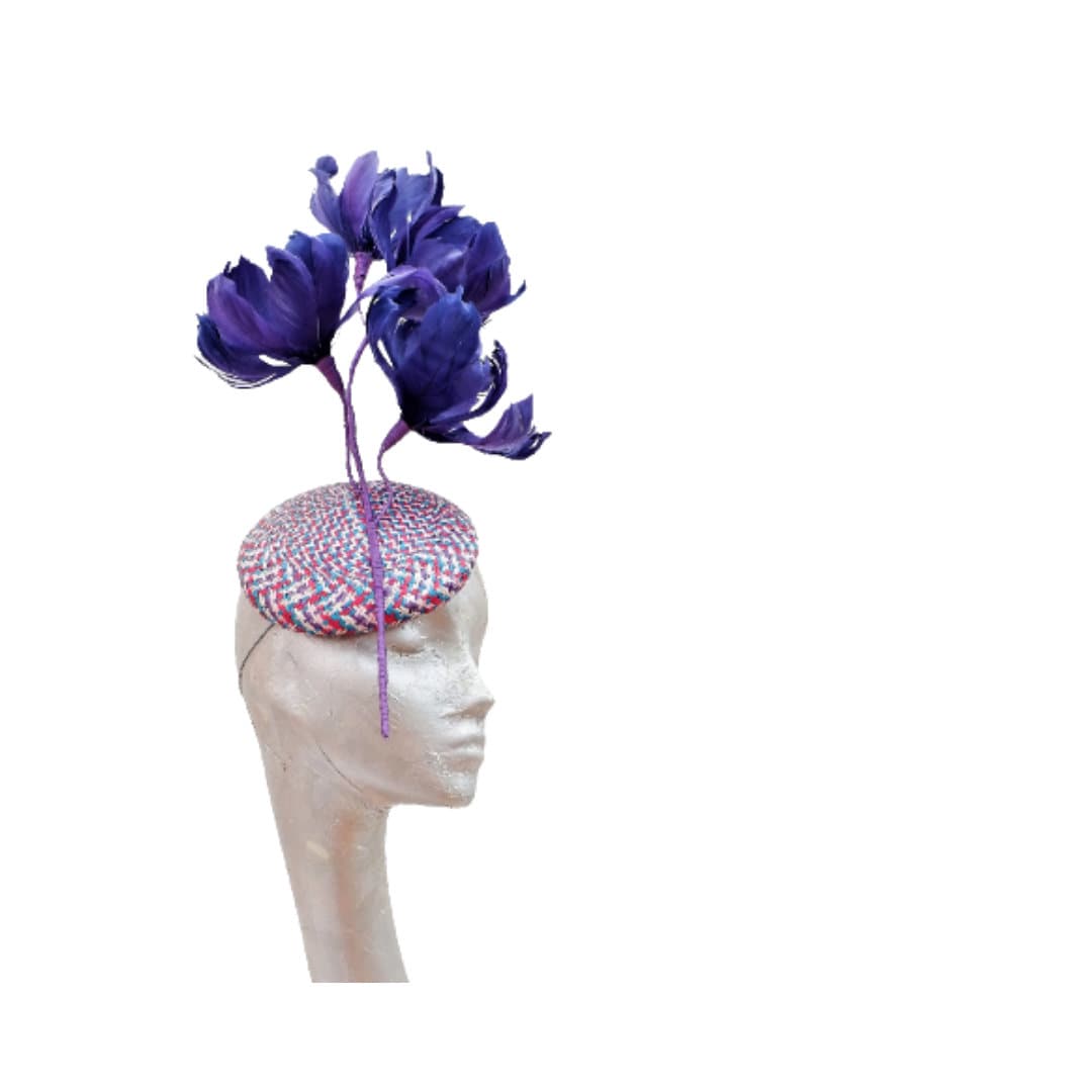 Multi Coloured Pillbox/Button Fascinator  By Hats2go