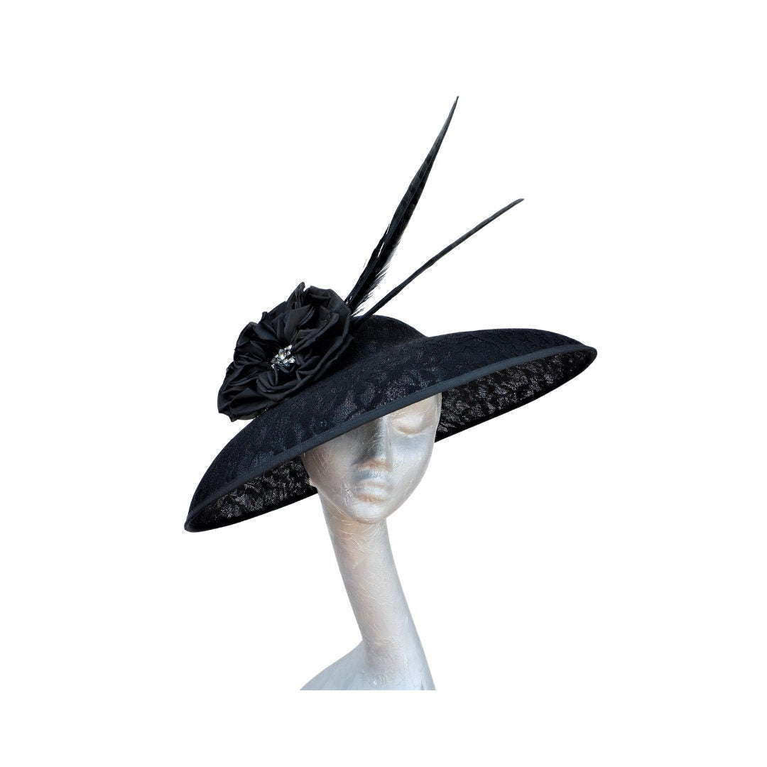 Audrey Black Lace Coolie Hatinator