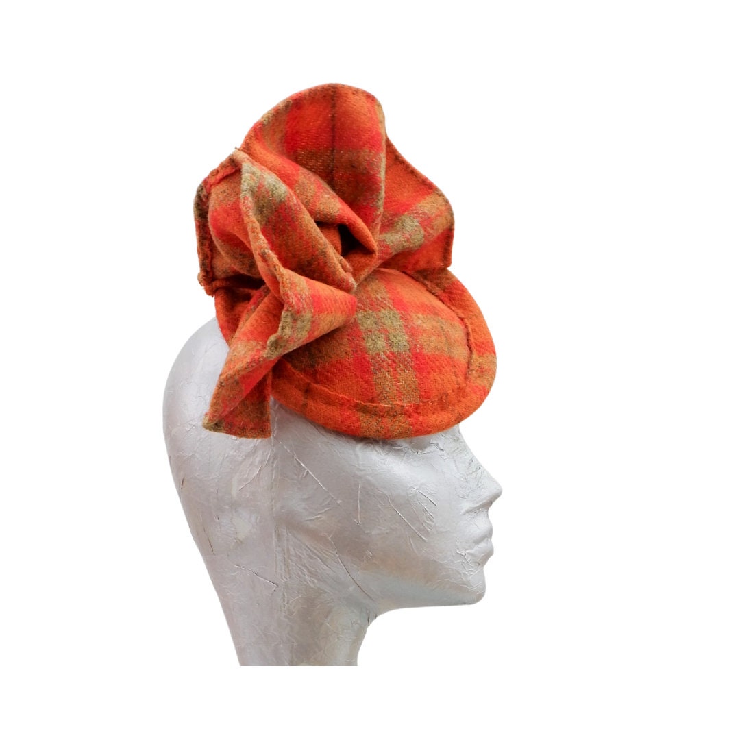 Oban - Orange Genuine  Harris Tweed Cocktail hat