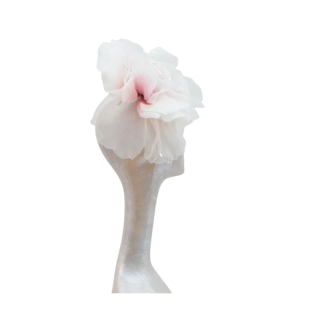 Ava--- Baby Pink 12" silk/organza Rose fascinator