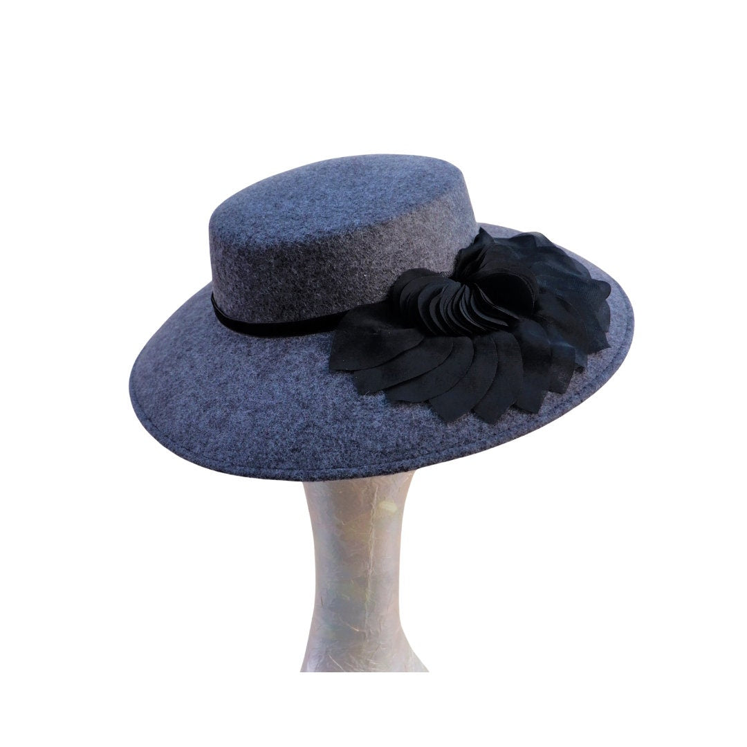 Bainbridge - Grey Mix & Black Felt Hat