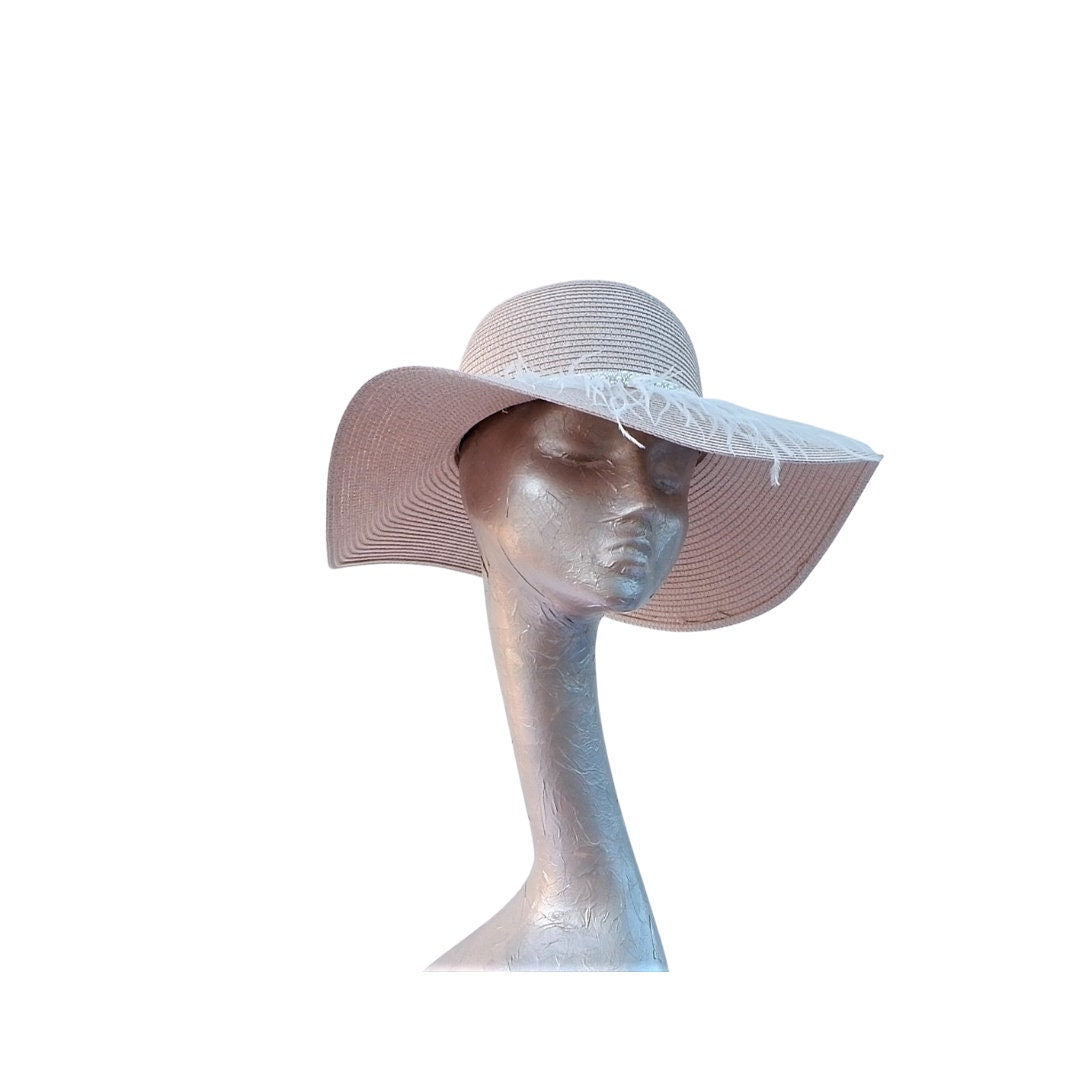 Nude Pink Straw Summer hat by Hats2go