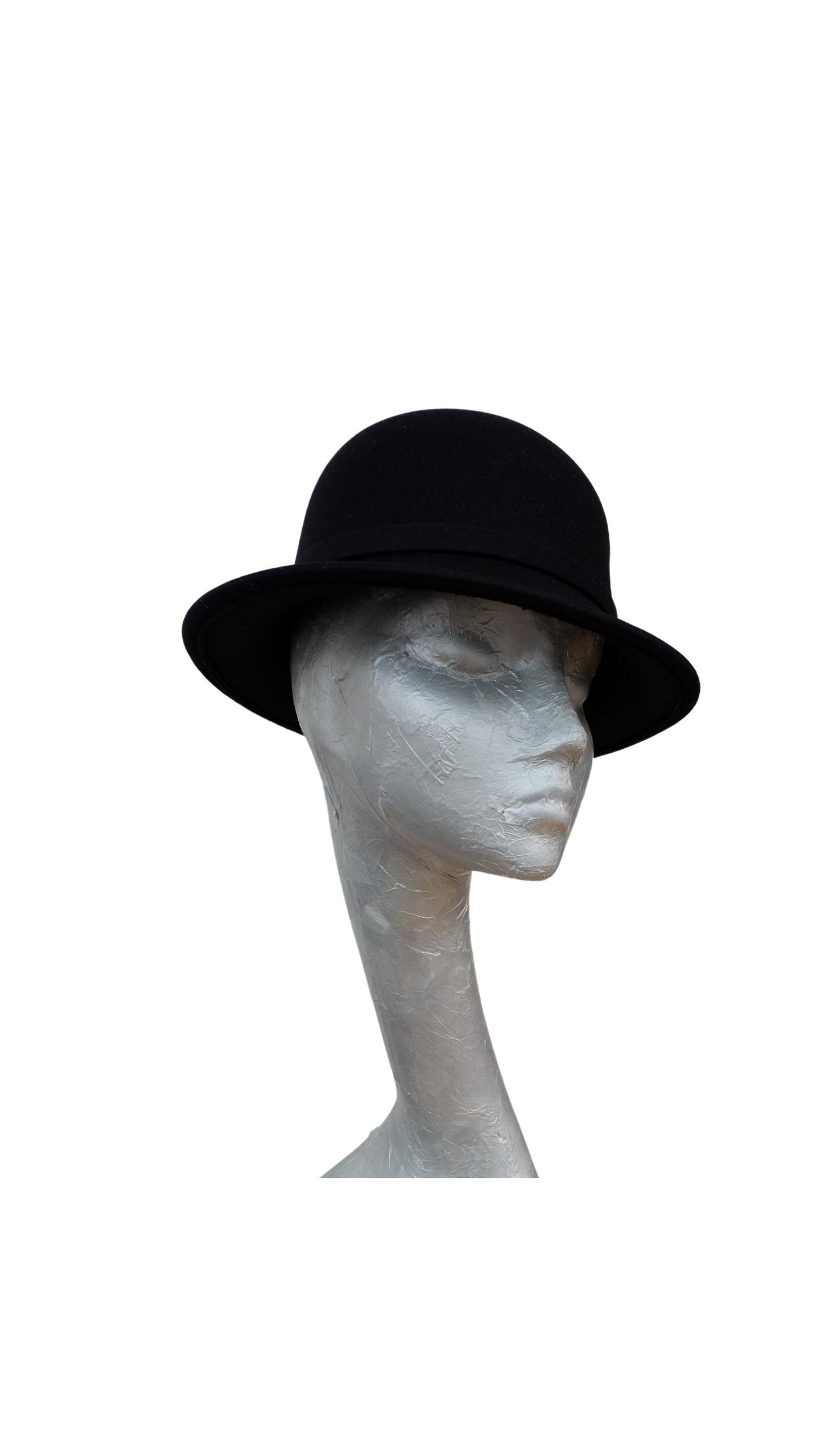 Eloise - Cloche Bell shaped Felt hat Available Black & Cream