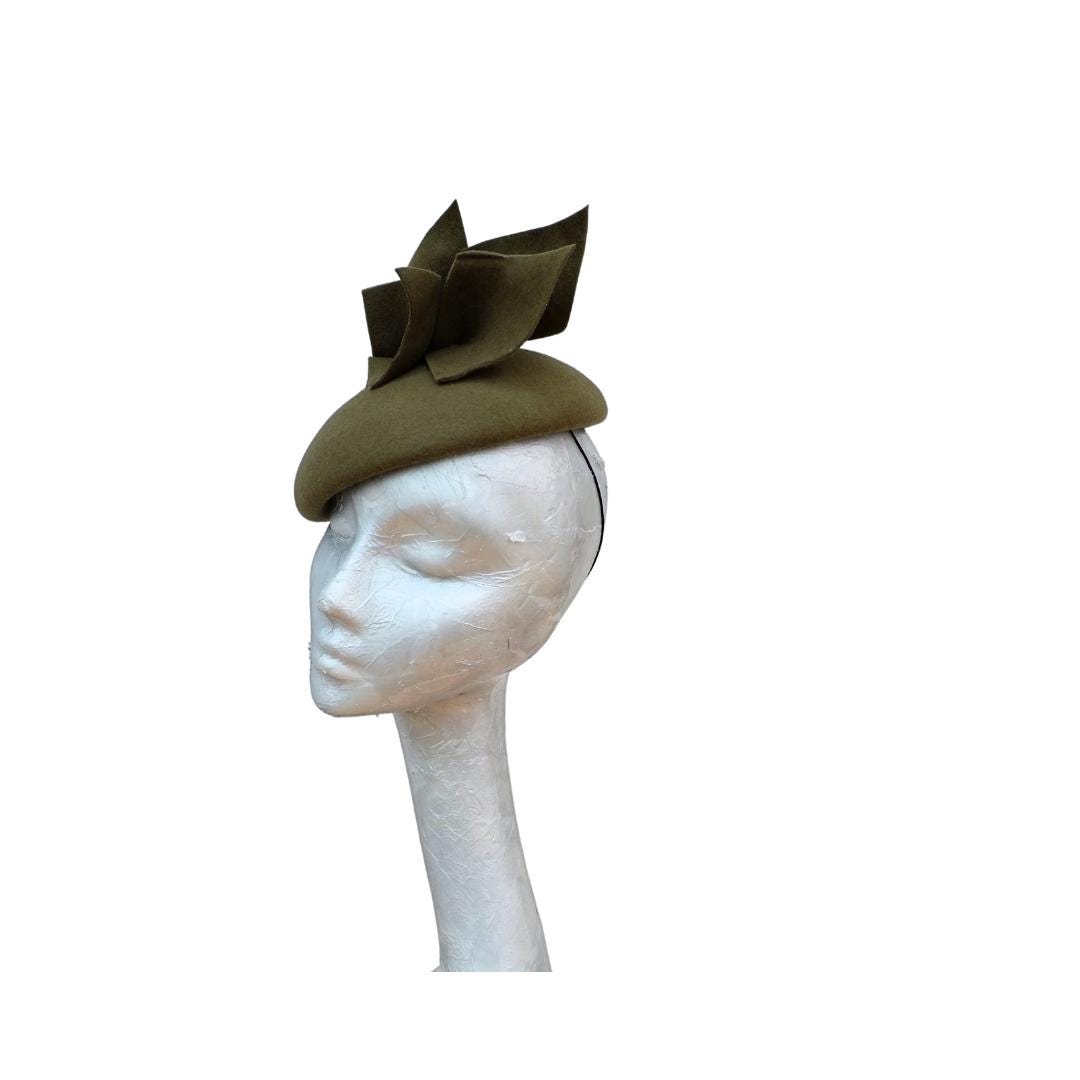 Brooklyn - Olive Felt Smartie Beret