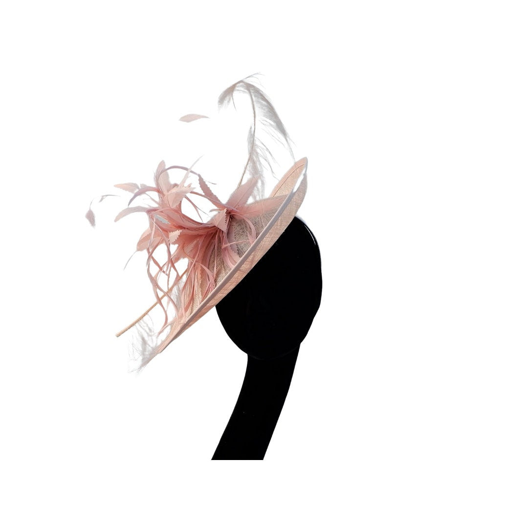 Pandora - Medium detailed Nude Sinamay fascinator