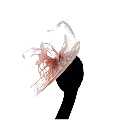 Pandora - Medium detailed Nude Sinamay fascinator