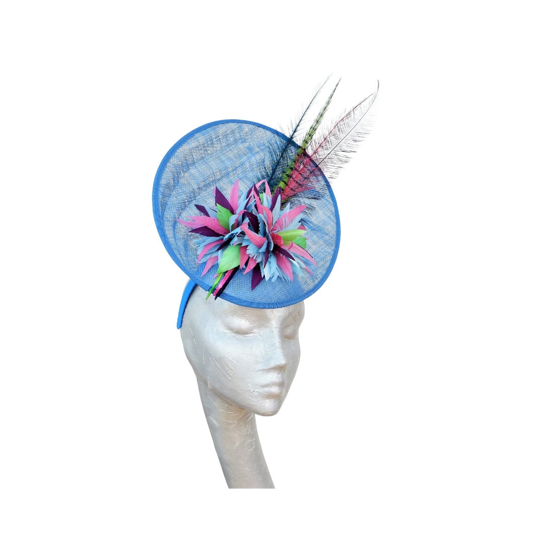 Yasmin - Royal Blue, & Multi coloured Fascinator