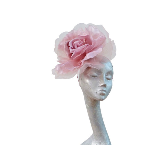 Ava--- DuskyPink silk 12" Rose fascinator
