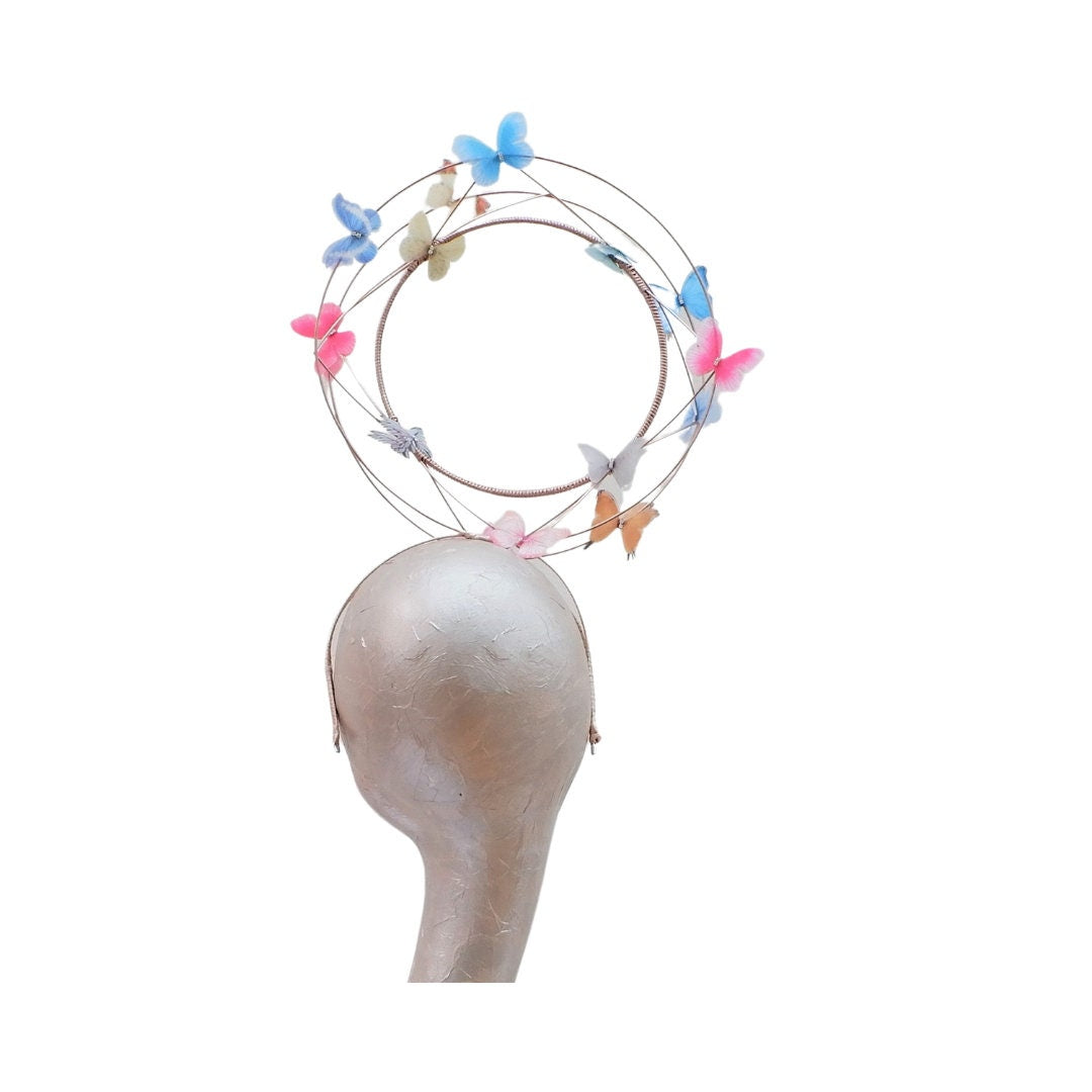 Papilionem- Rose Gold Wire & Butterfly  Fascinator