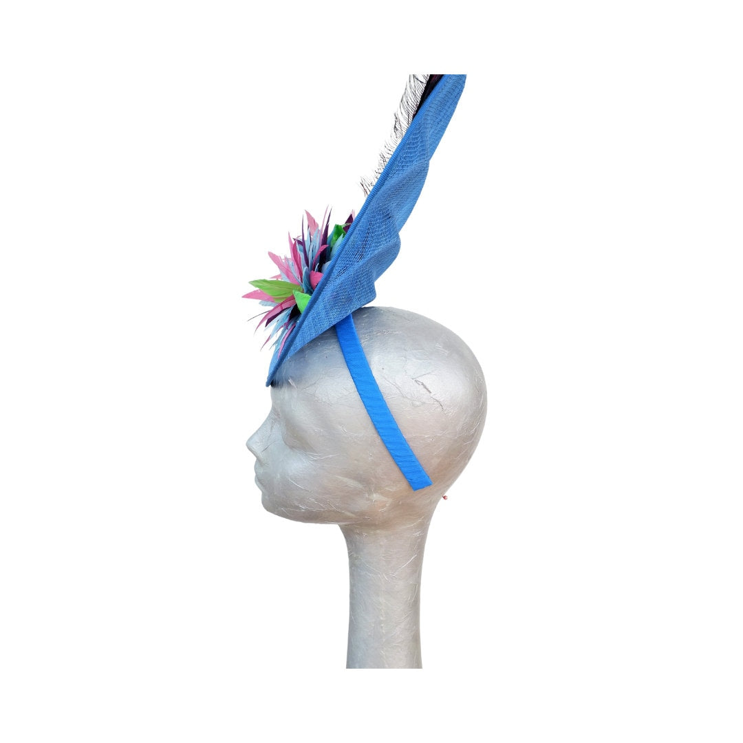 Yasmin - Royal Blue, & Multi coloured Fascinator