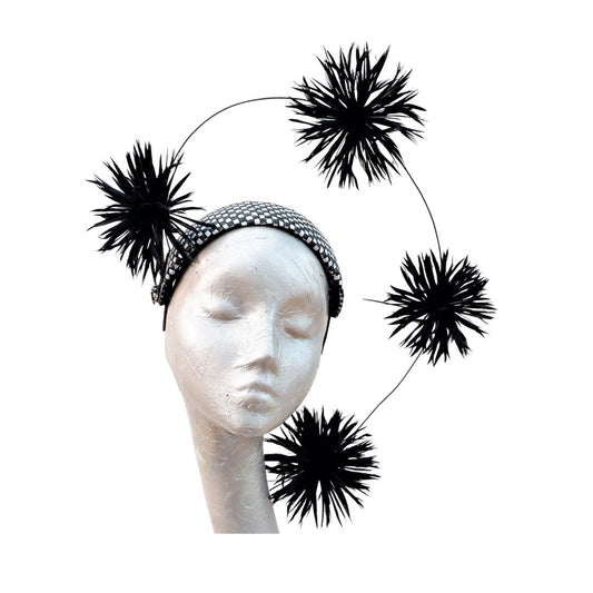 Coco - Black & White Fascinator/headpiece