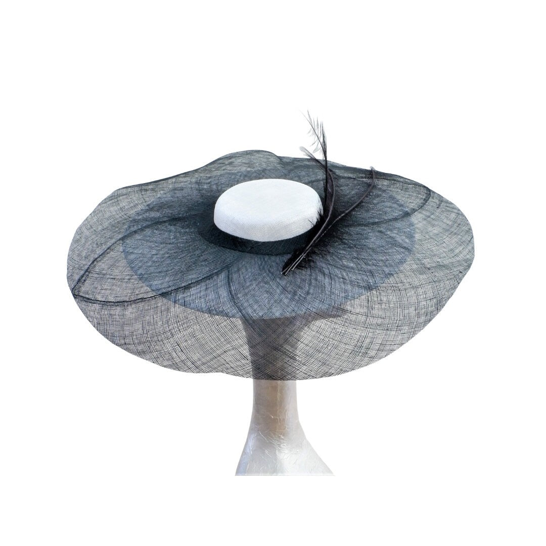 Charlie - Black & White extended Boater Hatinator