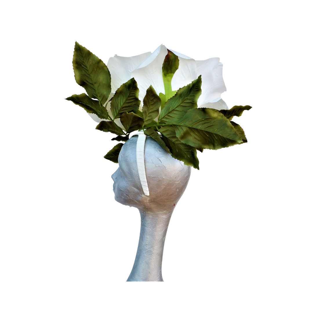 Liz - Large oversized 40cm Ivory rose fascinator