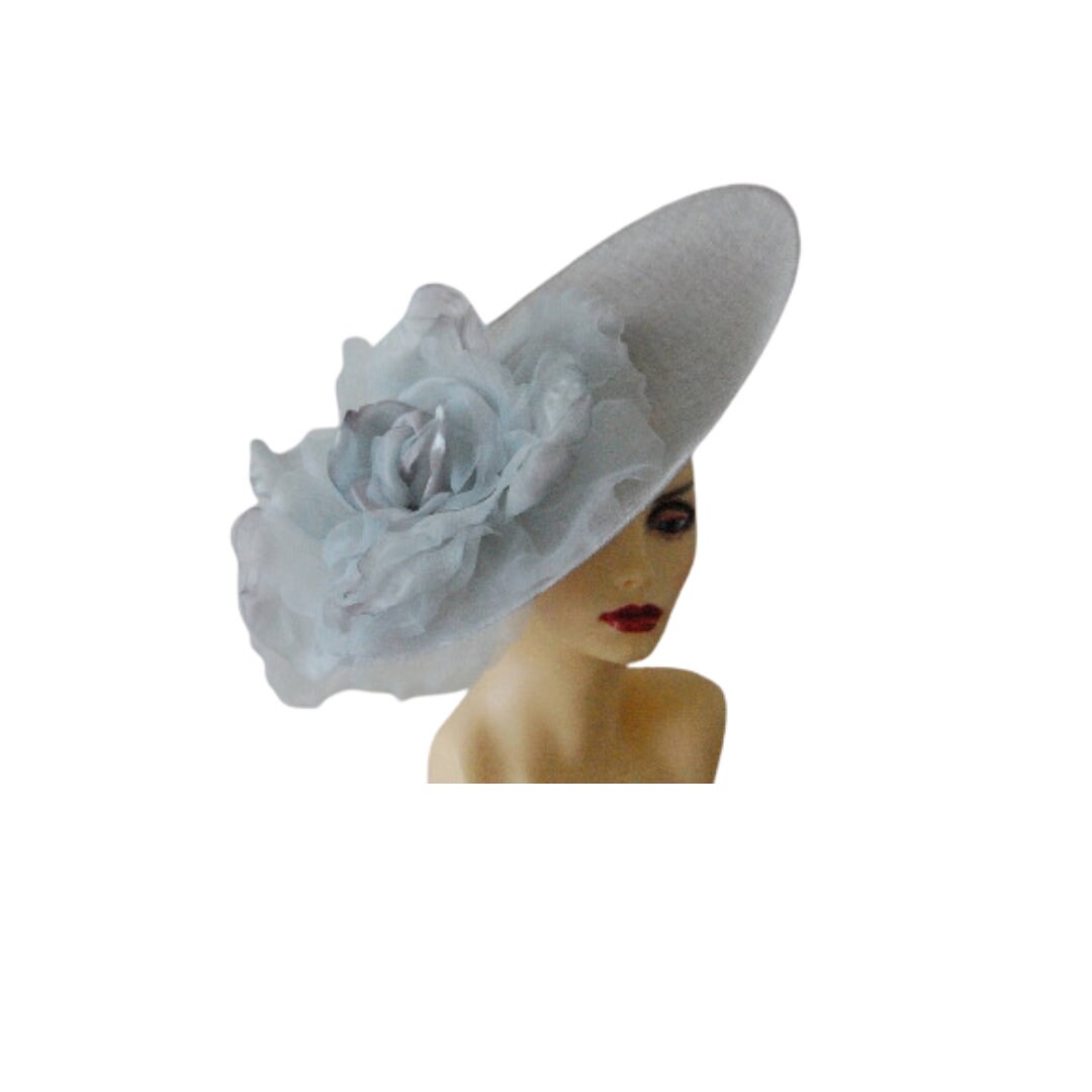 Sandy - Large Saucer Hatinator with 12" Silk Organza Rose 20+ Colours Available