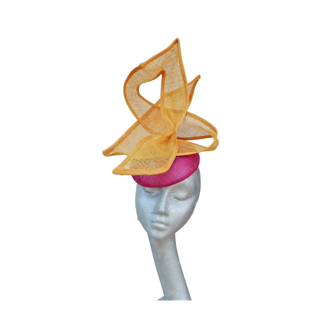 Twirl - Orange & Cerise Fascinator