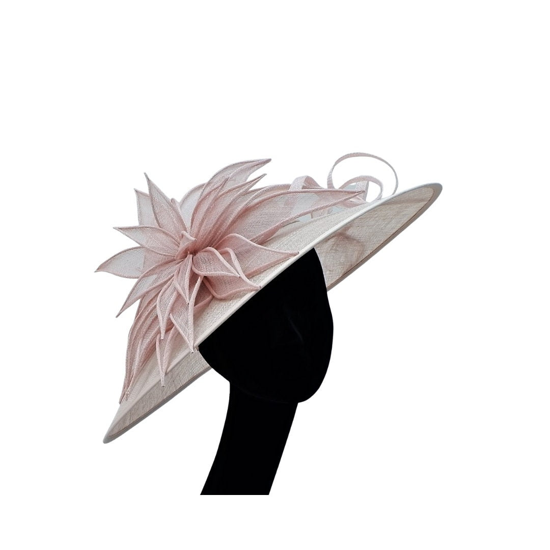 Willow Medium detailed 3 Tone Nude Sinamay fascinator