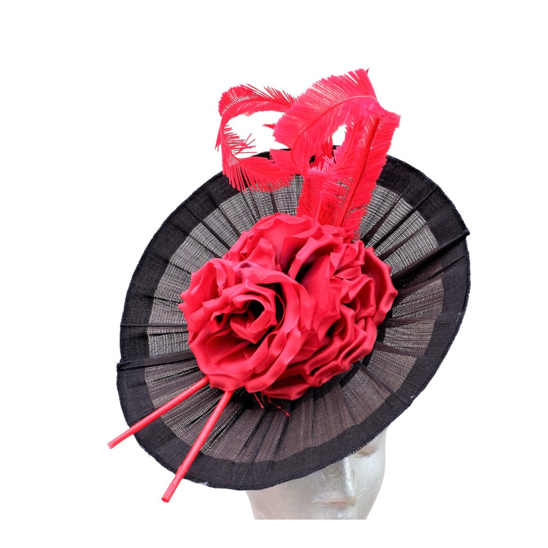 Missouri - Black & Red Buntal Headpiece