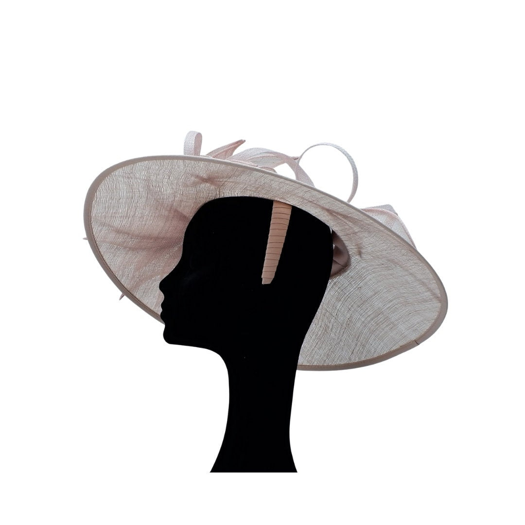 Willow Medium detailed 3 Tone Nude Sinamay fascinator