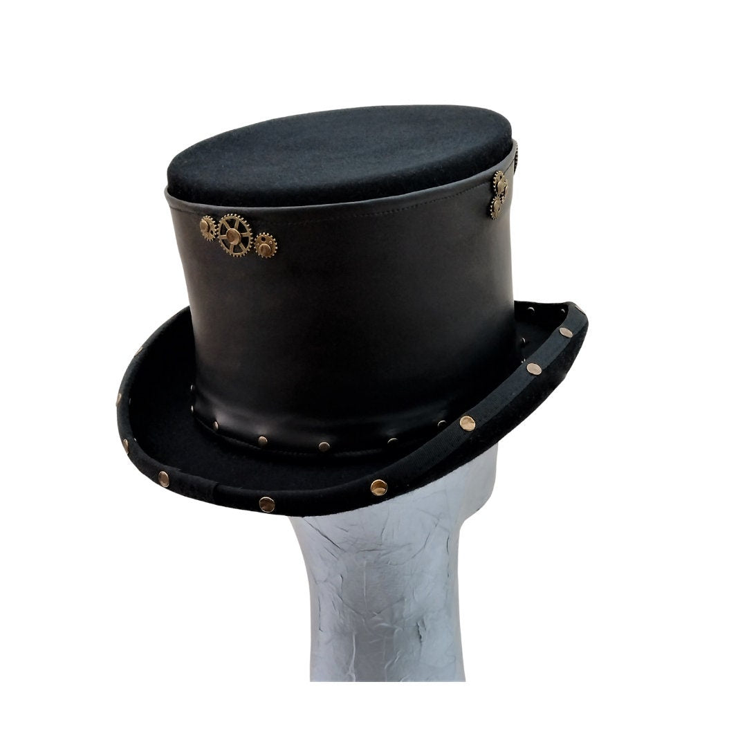 Black & Burnished Gold Steampunk Top Hat By Hats2go