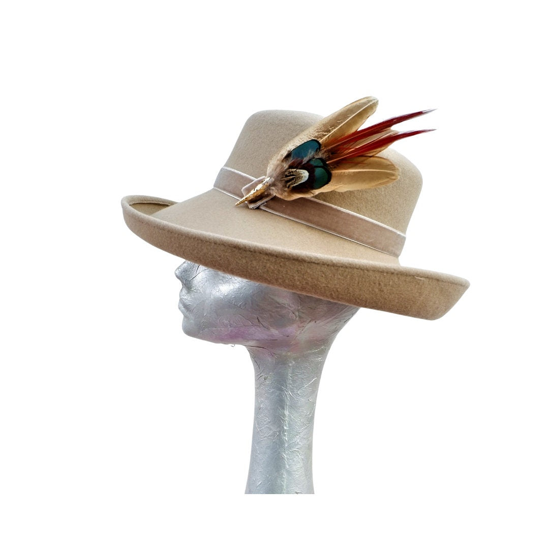Sophia- Camel Felt Hat