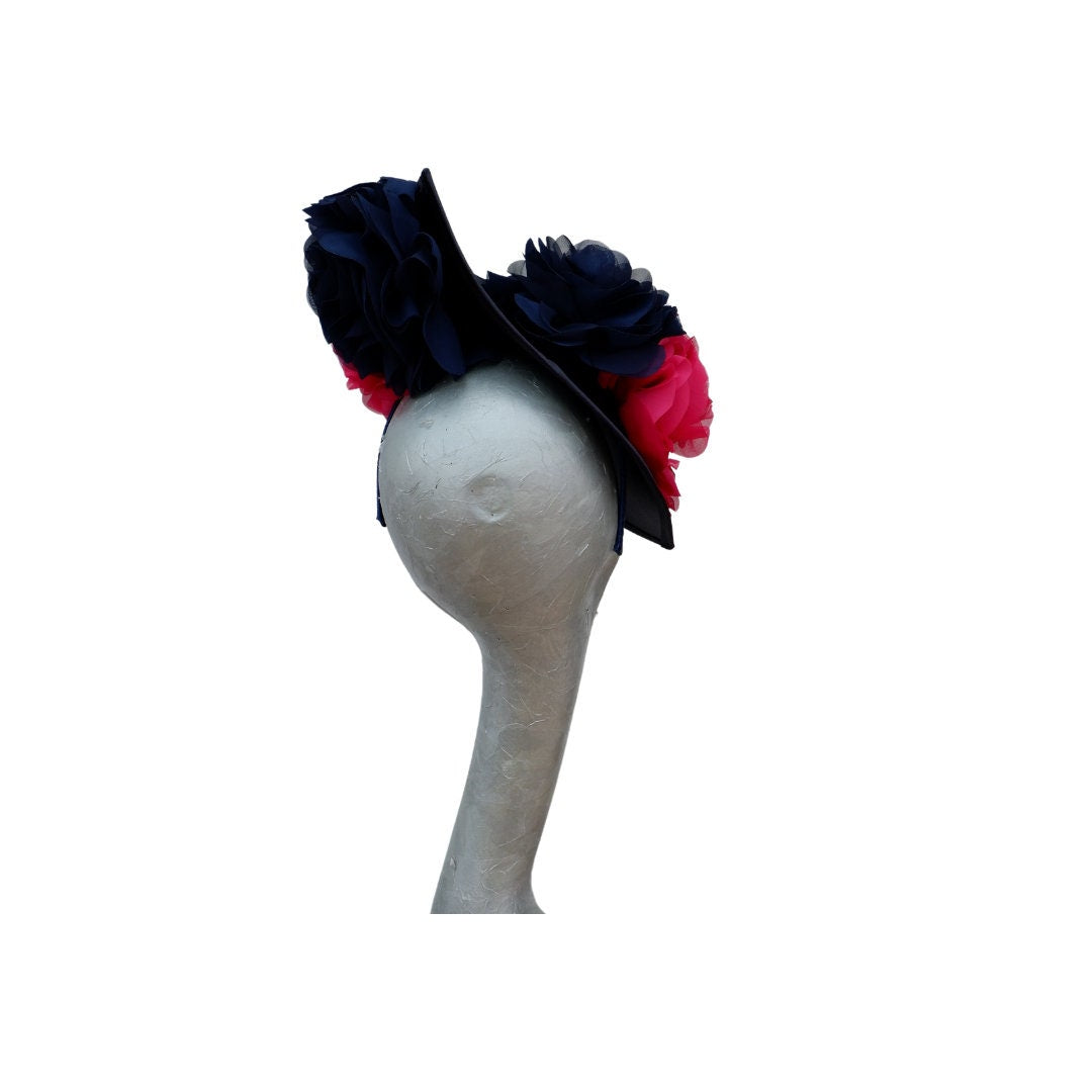 Bliss - Navy & Fuchsia Satin Hatinator
