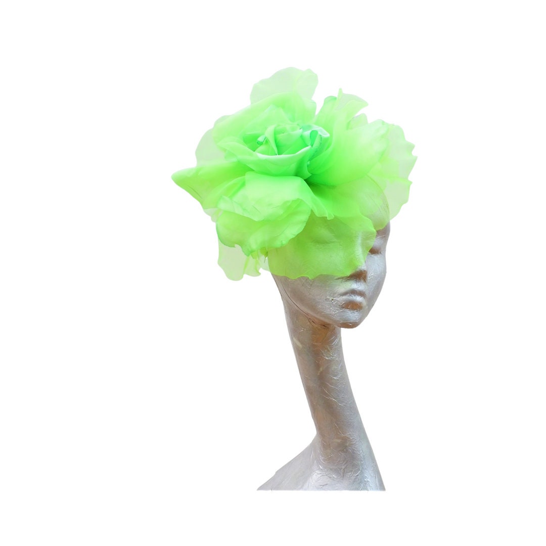 Ava-- Apple Flo  silk organza 12 inch flower  fascinator