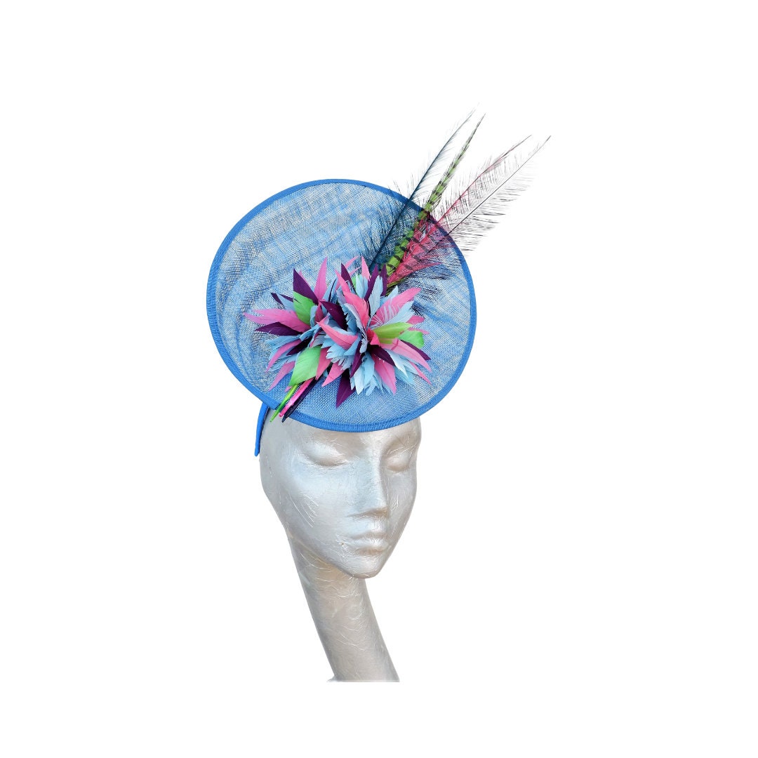 Yasmin - Royal Blue, & Multi coloured Fascinator