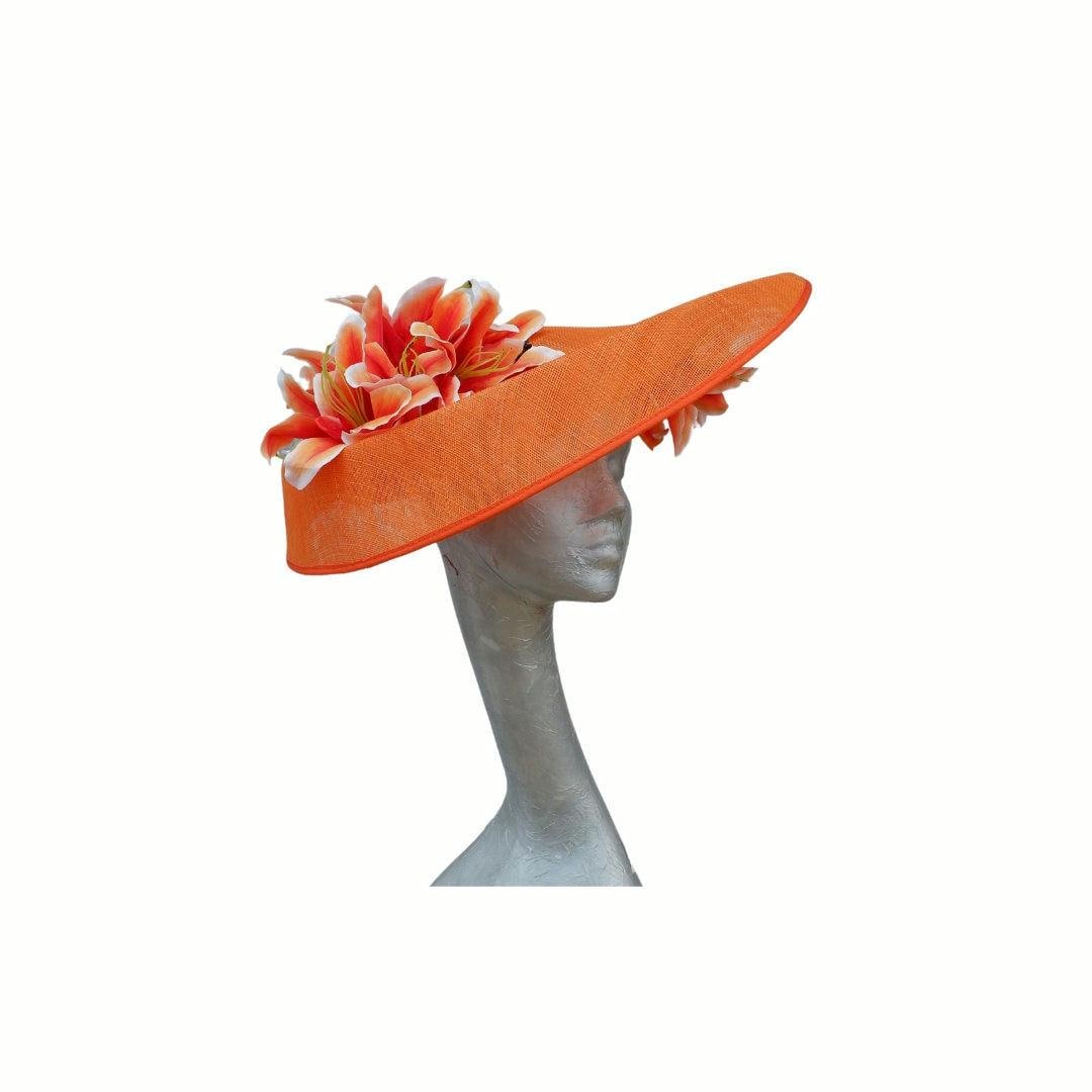 Calypso - Large orange Hatinator with Lilies