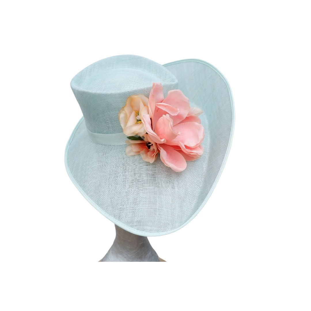 Molly - Duck Egg & Peach Hat